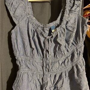 Sleeveless Eyelet Top